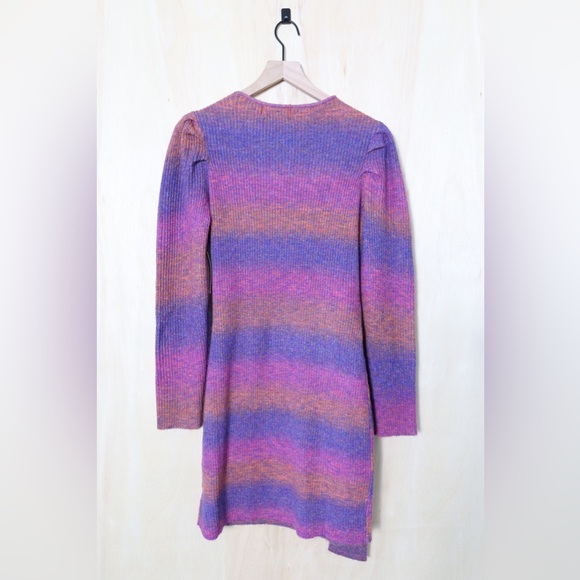 NWT Adelyn Rae Maia Ombré Long Sleeve Knit Wrap Sweater Dress In Orchid Sz Med - Picture 3 of 4